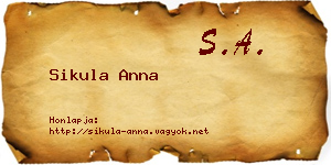 Sikula Anna névjegykártya